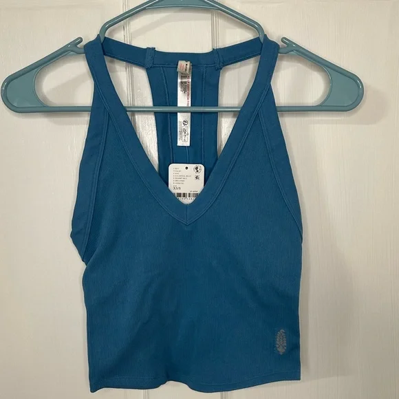 NWT Sold Out Color!Free People Movement All Clear V Neck Cami in Celestial Blue - Picture 5 of 7